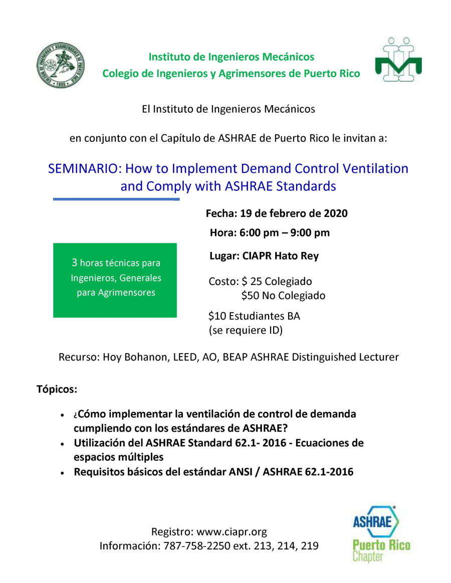 Colegio de Ingenieros y Agrimensores de Puerto Rico Calendario