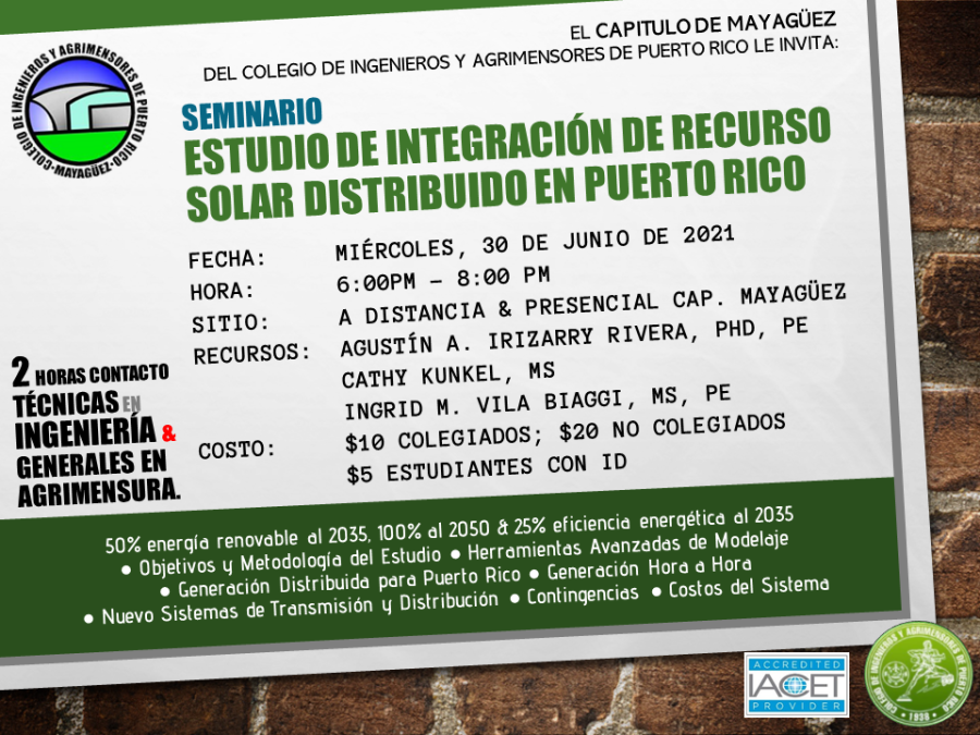 Colegio de Ingenieros y Agrimensores de Puerto Rico Calendario